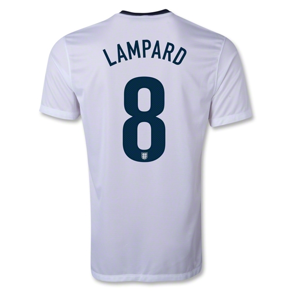 2013 England #8 LAMPARD Home White Jersey Shirt