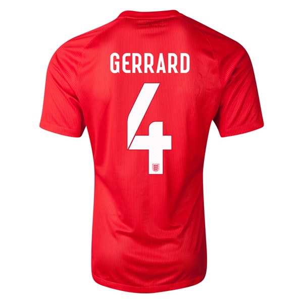 2014 England GERRARD #4 Away Soccer Jersey