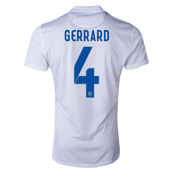 2014 England GERRARD #4 Home Soccer Jersey