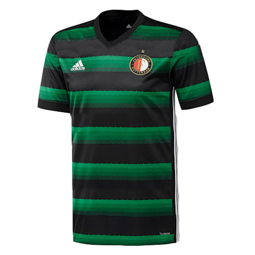 Feyenoord 2017/18 Away Black Green Soccer Jersey