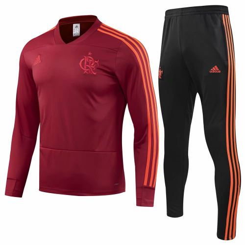 Flamengo 18/19 Training Sweat Top Tracksuit Red and Pants
