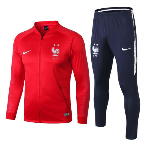 Two Stars France 2018 Training Jacket Tracksuits Red and Pants