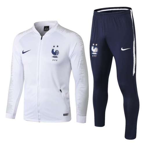 Two Stars France 2018 Training Jacket Tracksuits White and Pants