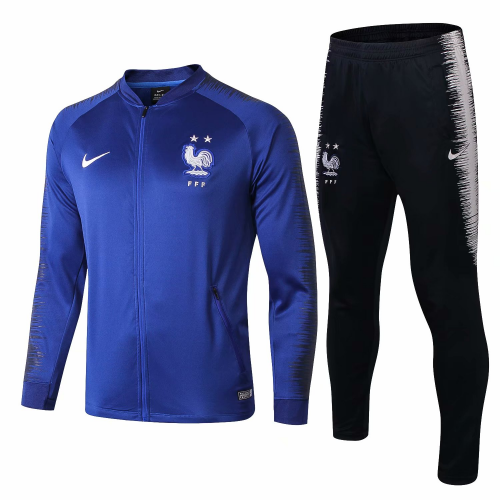 Two Stars France 2018 Training Jacket Tracksuits Blue and Pants