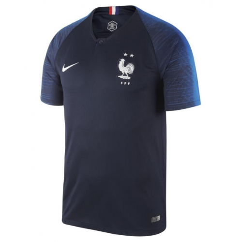 2 Star France 2018 World Cup Home Soccer Jersey Shirt