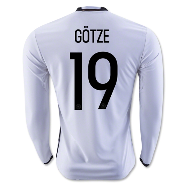 Germany 2016 GOTZE #19 LS Home Soccer Jersey