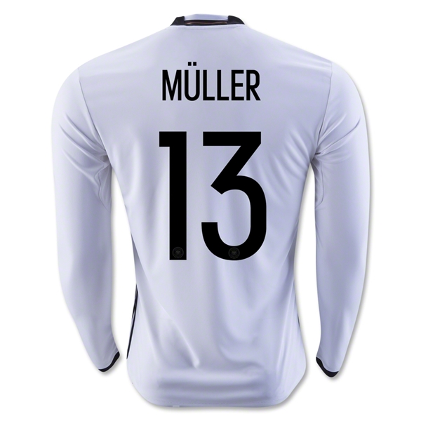 Germany 2016 MULLER #13 LS Home Soccer Jersey
