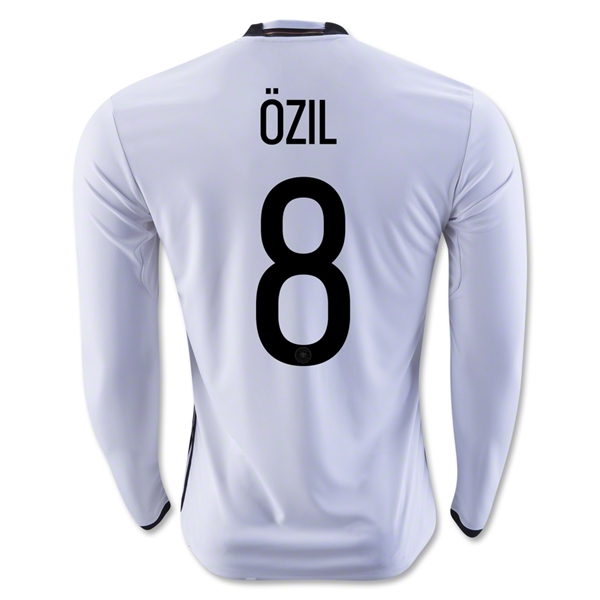 Germany 2016 OZIL #8 LS Home Soccer Jersey