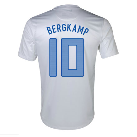 2013 Netherlands #10 Bergkamp Away White Jersey Shirt