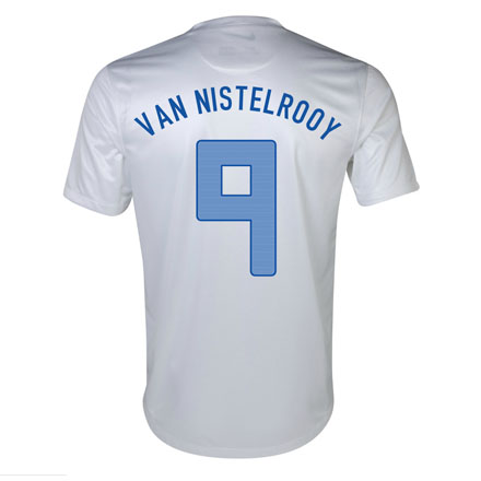 2013 Netherlands #9 Van Nistelrooy Away White Jersey Shirt