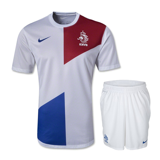 2013 Netherlands Away White Jersey Kit(Shirt+Shorts)