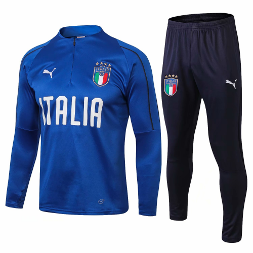Italy 2018 Training Sweat Top Tracksuits Blue and Pants