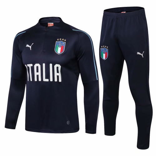 Italy 2018 Training Sweat Top Tracksuits Black and Pants