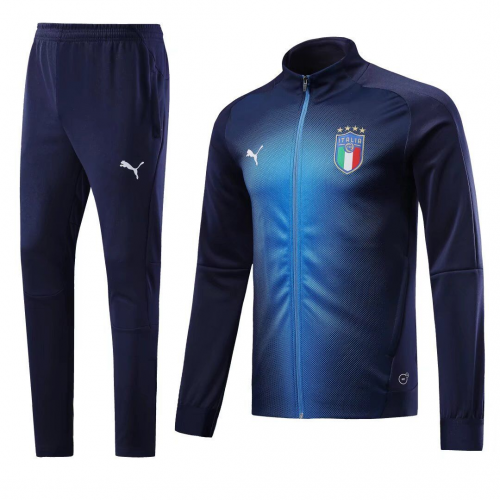 Italy 2018 Training Jacket Top Tracksuits Blue and Pants