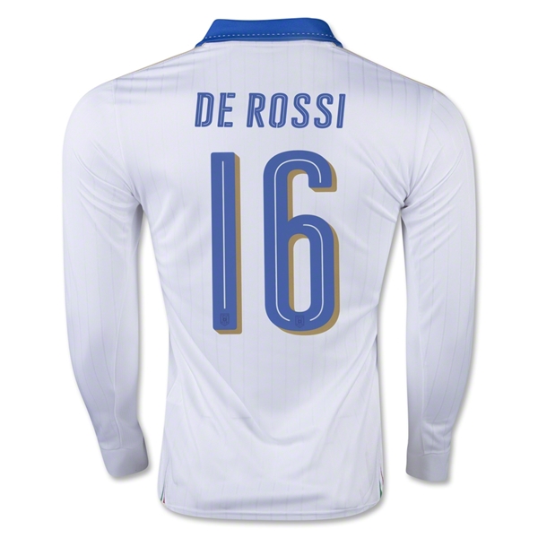 Italy 2016 DE ROSSI #16 LS Away Soccer Jersey