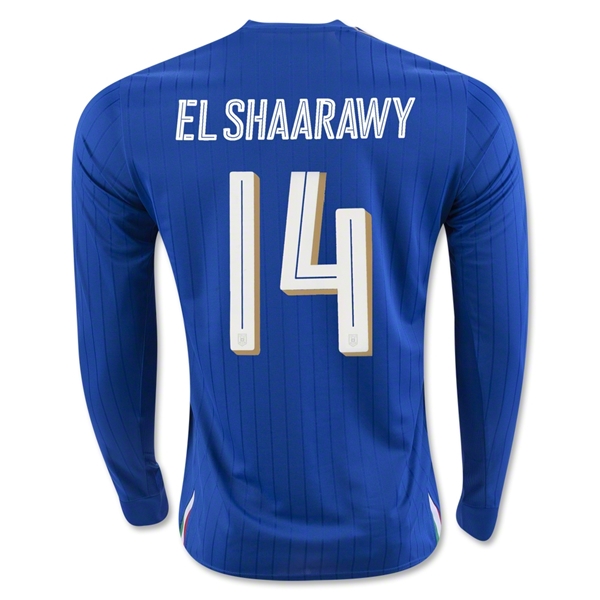 Italy 2016 EL SHAARAWY #14 LS Home Soccer Jersey