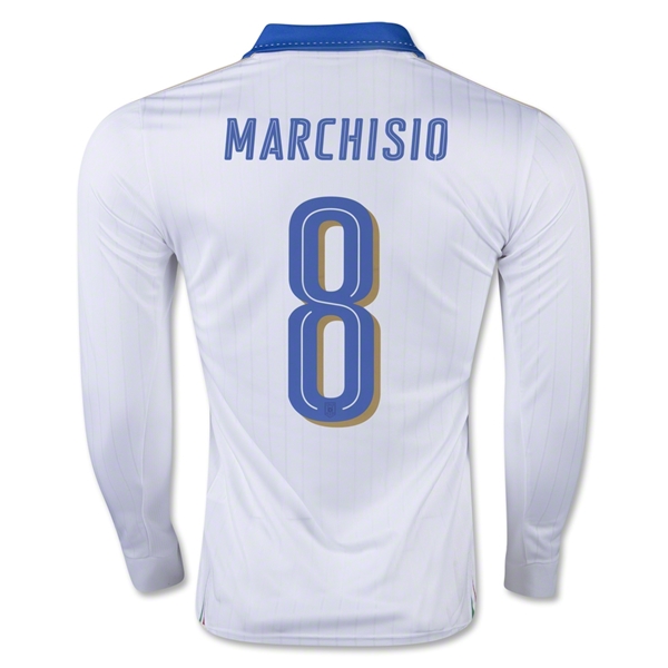 Italy 2016 MARCHISIO #8 LS Away Soccer Jersey