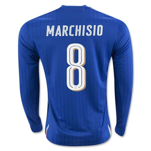 Italy 2016 MARCHISIO #8 LS Home Soccer Jersey