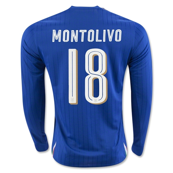 Italy 2016 MONTOLIVO #18 LS Home Soccer Jersey
