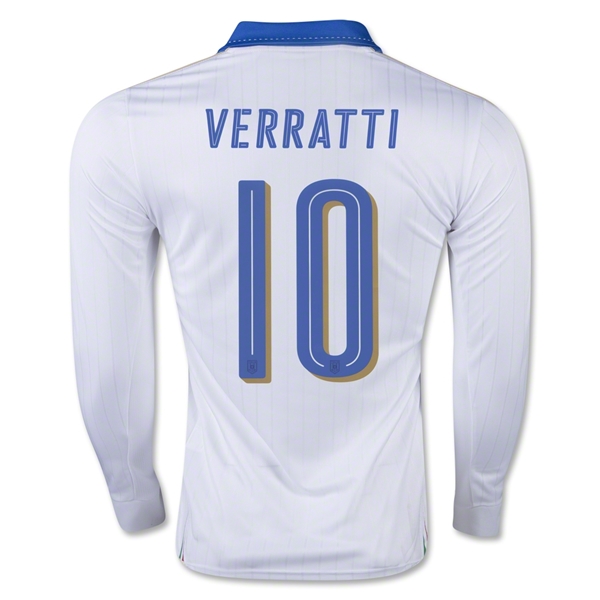 Italy 2016 VERRATTI #10 LS Away Soccer Jersey