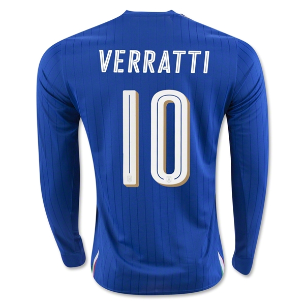 Italy 2016 VERRATTI #10 LS Home Soccer Jersey