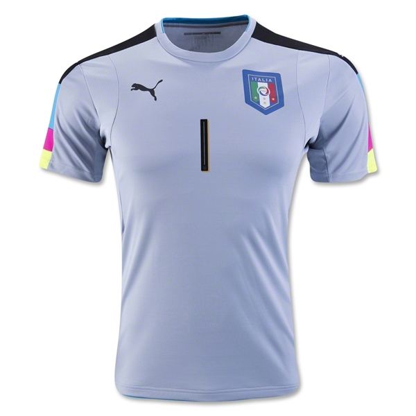 Italy Euro 2016 Buffon #1 Blue Goalkeeper Jersey