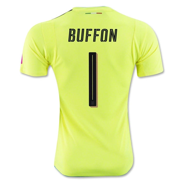 Italy Euro 2016 Buffon #1 Yellow Goalkeeper Jersey