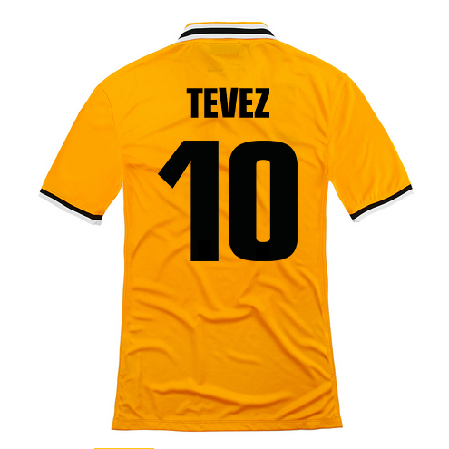 13-14 Juventus #10 Tevez Away Yellow Jersey Shirt
