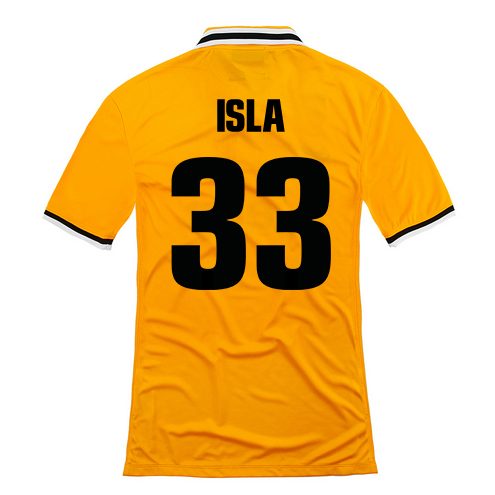 13-14 Juventus #33 Isla Away Yellow Jersey Shirt