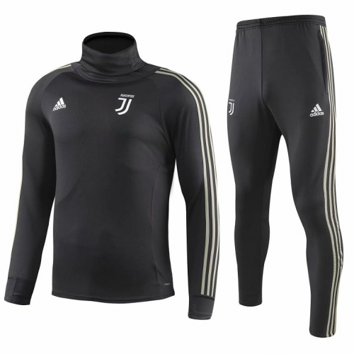 Juventus 18/19 Sweat Top Tracksuit High Collar Black With Pants