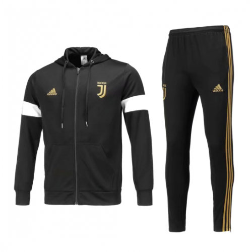 Juventus 18/19 Hoody Jacket Tracksuit Black With Pants