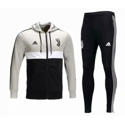 Juventus 18/19 Hoody Top Tracksuit Grey With Pants