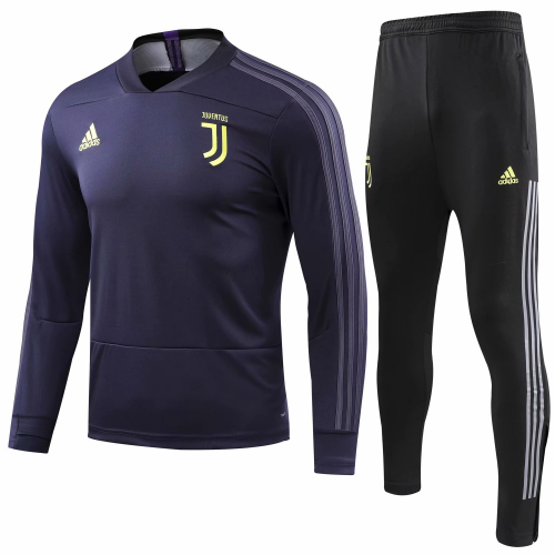 Juventus 18/19 Sweat Top Tracksuit Purple With Pants