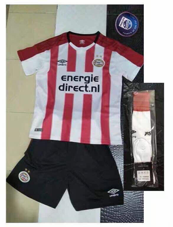 2017/18 Kids PSV Eindhoven Home Soccer Kit(Shirt+Shorts)