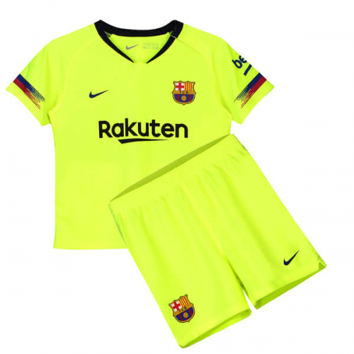 2018/19 Kids Barcelona Away Soccer Kits (Shirt+Shorts)