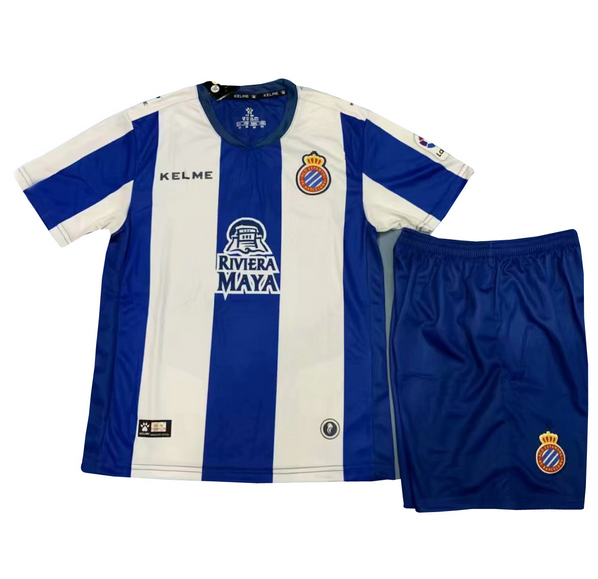 18/19 Kids Espanyol Home Soccer Kit(Shirt+Shorts)