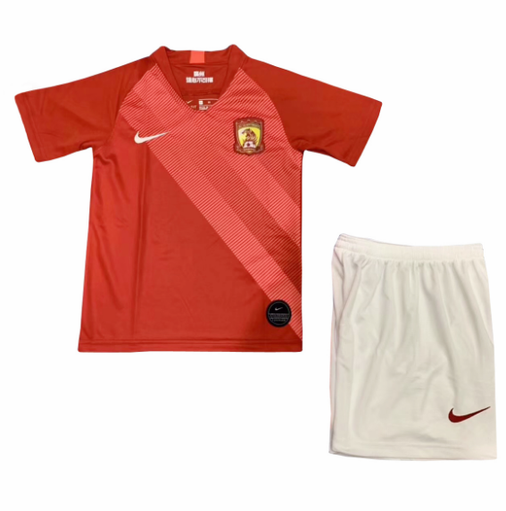 2019/20 Kids Guangzhou Evergrande Taobao Home Soccer Kits(Shirt+Shorts)