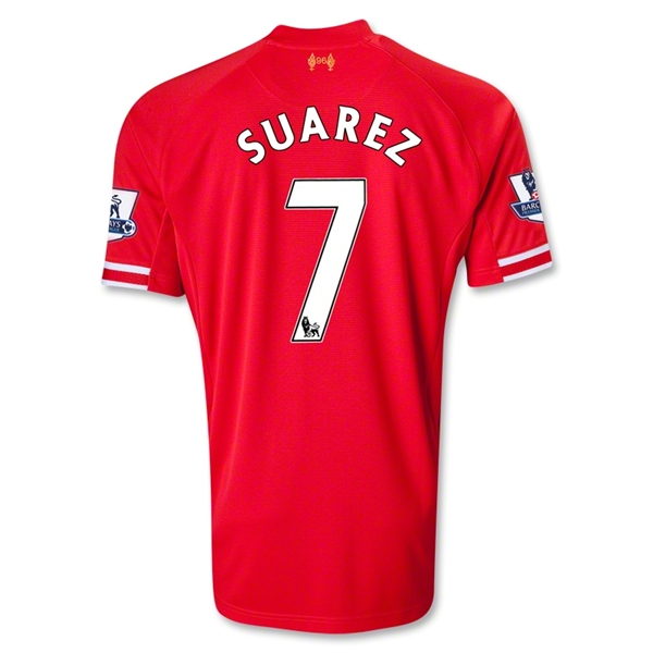 13-14 Liverpool #7 SUAREZ Home Red Soccer Shirt