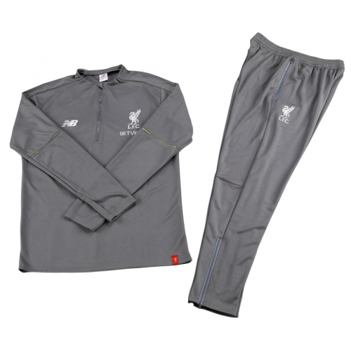 Kids Liverpool 18/19 Zipper Sweater Tracksuits Grey With Pants