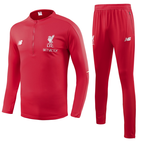 Liverpool 18/19 Zipper Sweater Tracksuits Red With Pants
