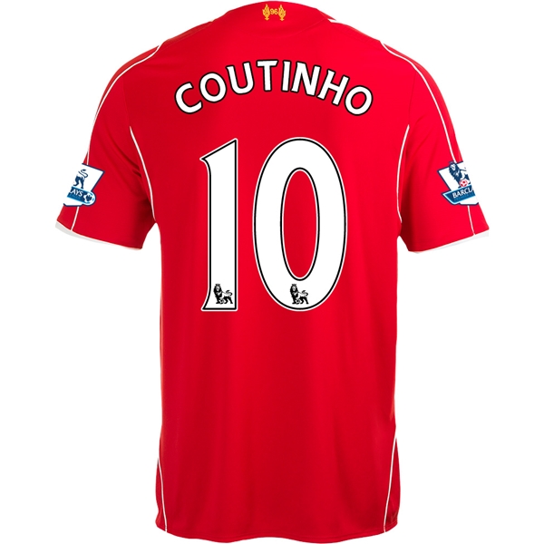 Liverpool 14/15 COUTINHO #10 Home Soccer Jersey