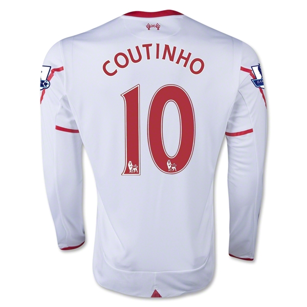 Liverpool 2015-16 COUTINHO #10 LS Away Soccer Jersey