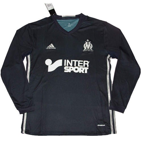 Olympique Marseille 16/17 Long Sleeve Black Away Soccer Jersey
