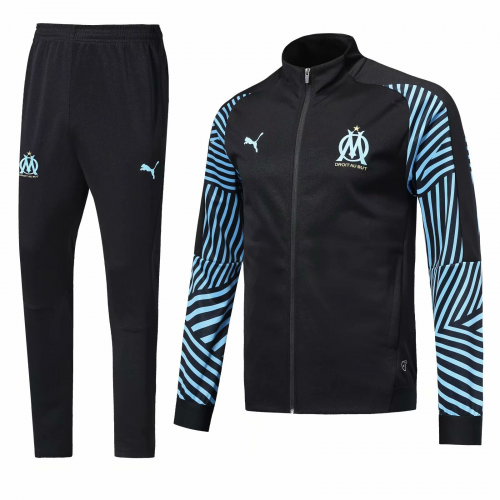 Marseilles 18/19 Training Jacket Top Tracksuit Black With Pants