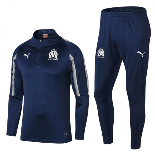 Kids Marseilles 18/19 Training Sweat Top Tracksuit Blue With Pants