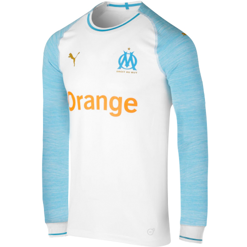 Marseilles 18/19 Home Long Sleeve Soccer Jersey Shirt