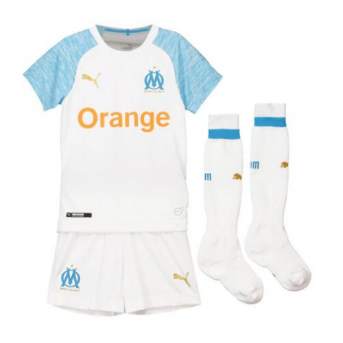 Kids Marseilles 18/19 Home Soccer Sets (Shirt+Shorts+Socks)