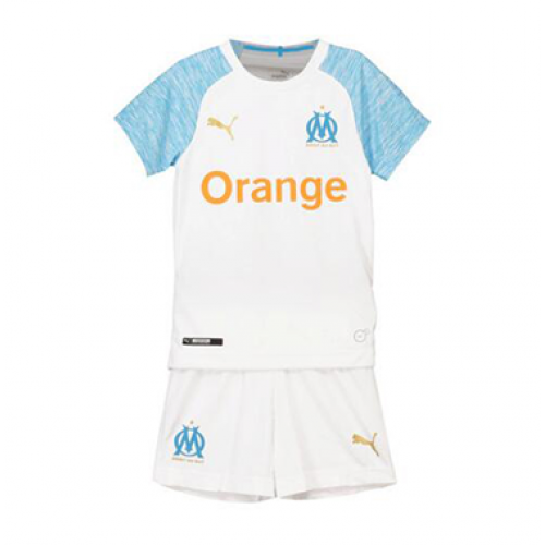 Kids Marseilles 18/19 Home Soccer Kits (Shirt+Shorts)