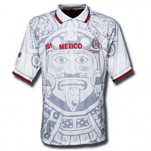 Mexico 1998 Retro Away White Soccer Jersey