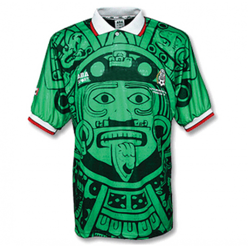 Mexico 1998 Retro Home Green Soccer Jersey
